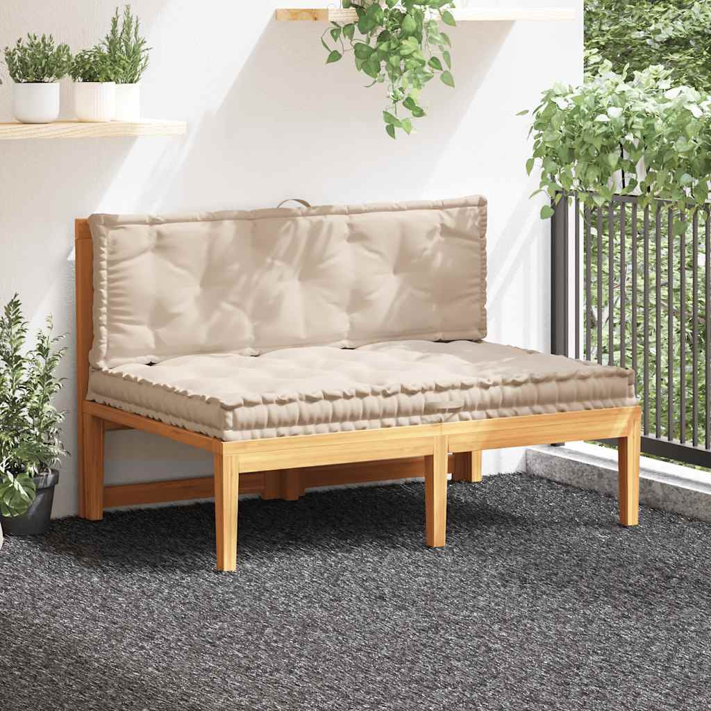 vidaXL Palettenauflagen 2 Stk. Baumwolle Beige