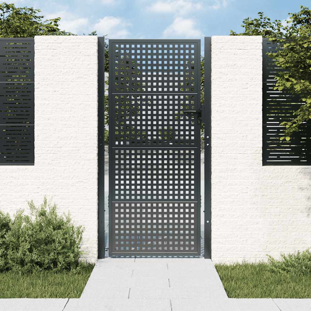 vidaXL Gartentor Anthrazit 100x200 cm Stahl