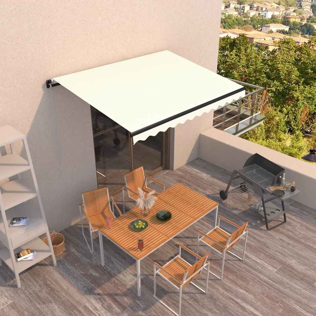 vidaXL Markise Manuell Einziehbar 400x300 cm Creme