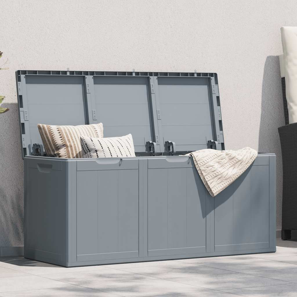 vidaXL Garten-Aufbewahrungsbox 270 L Grau PP-Holzoptik