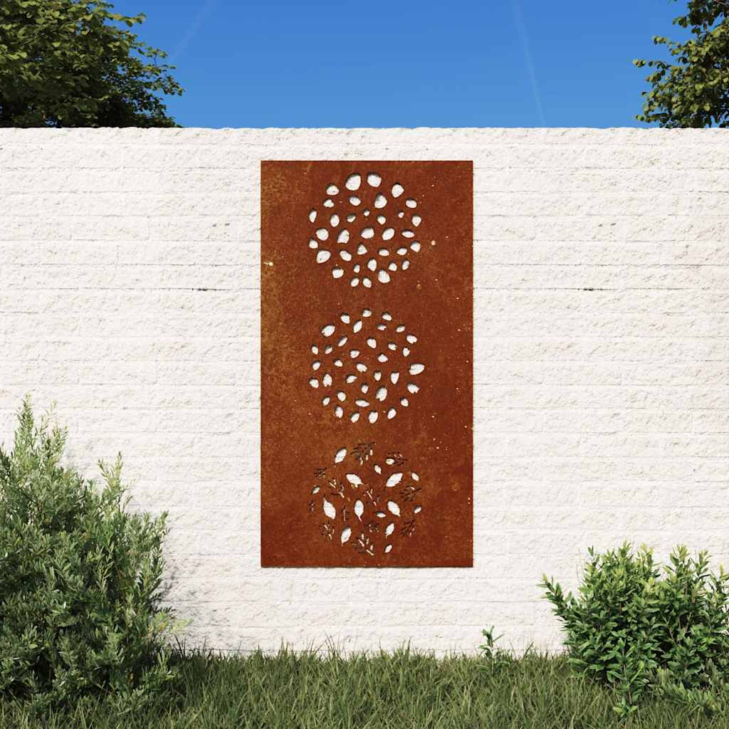 vidaXL Garten-Wanddeko 105x55 cm Cortenstahl Blatt-Design