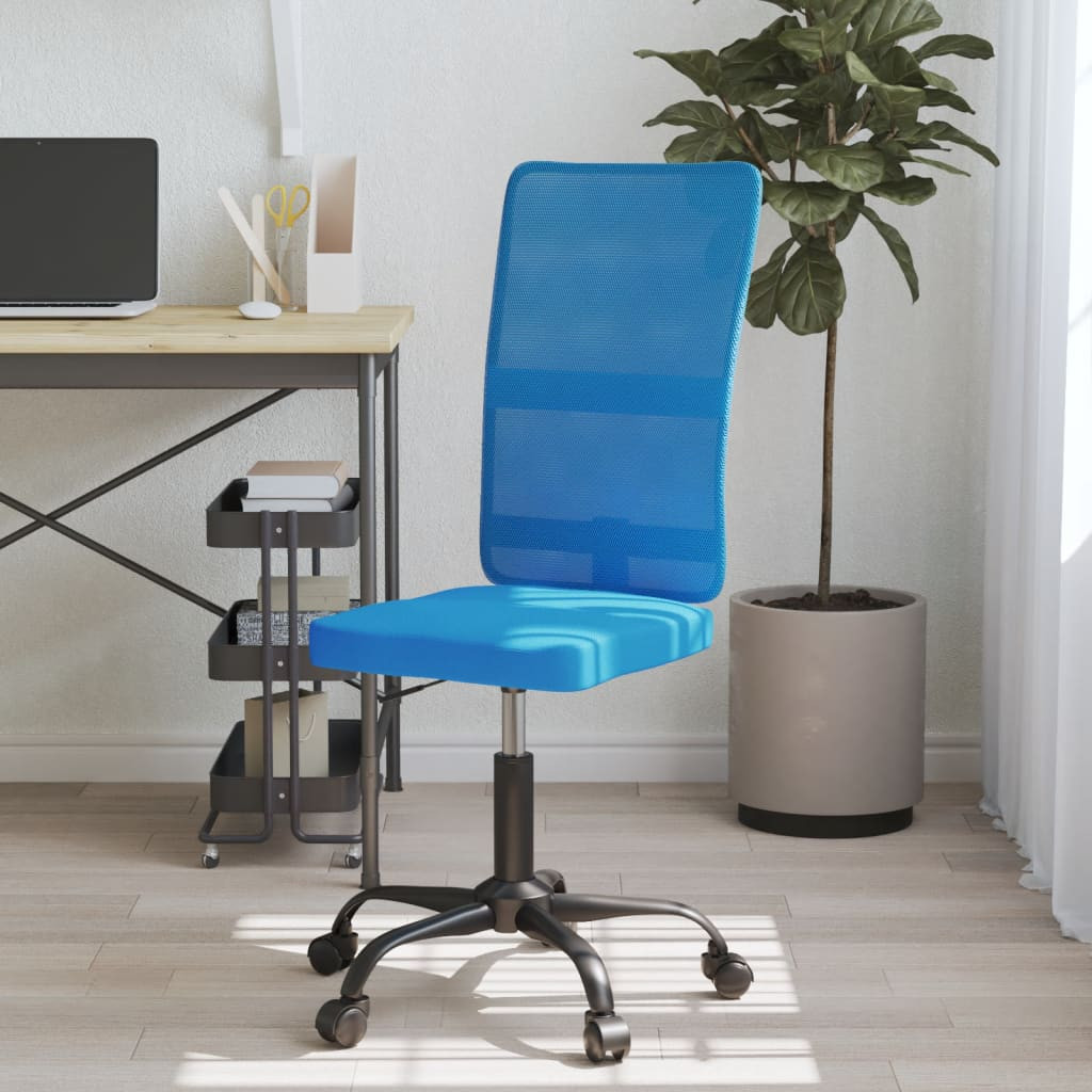 vidaXL Bürostuhl Höhenverstellbar Blau Netzstoff