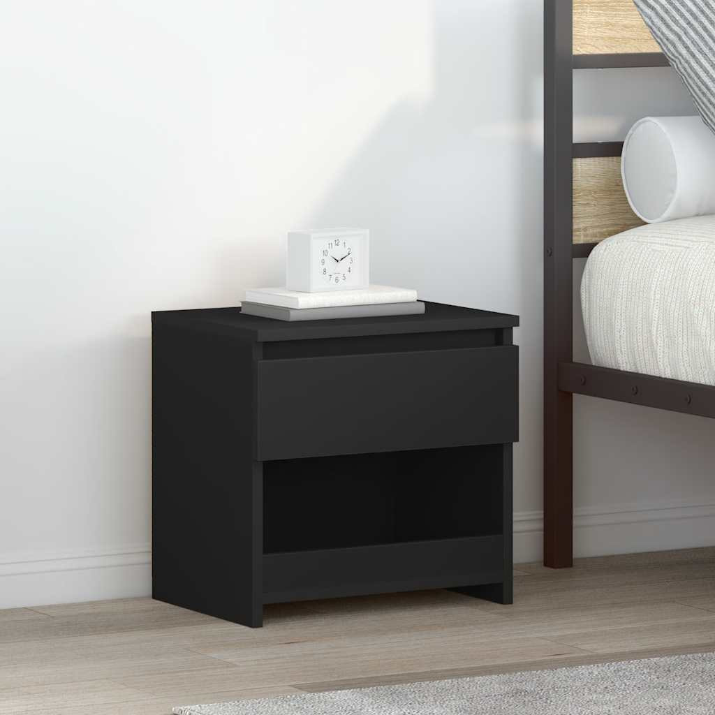 vidaXL Nachttische 2 Stk. Schwarz 40x30x39 cm Holzwerkstoff