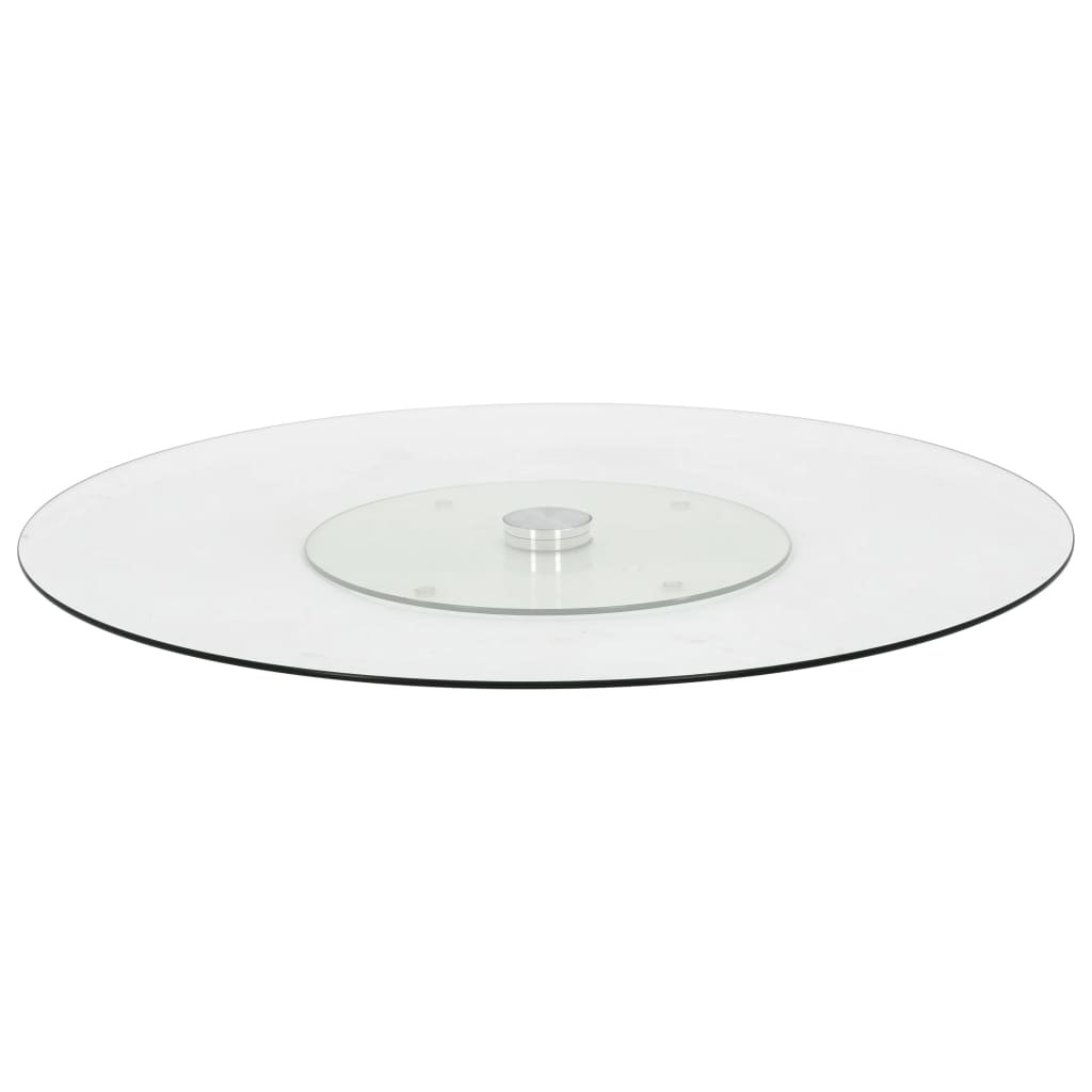 vidaXL Servierplatte Drehbar Transparent 60 cm Hartglas