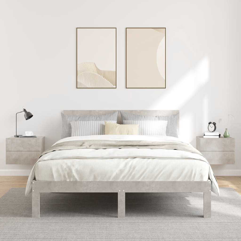 vidaXL Nachttische 2 Stk. Betongrau 40x30x30 cm Holzwerkstoff