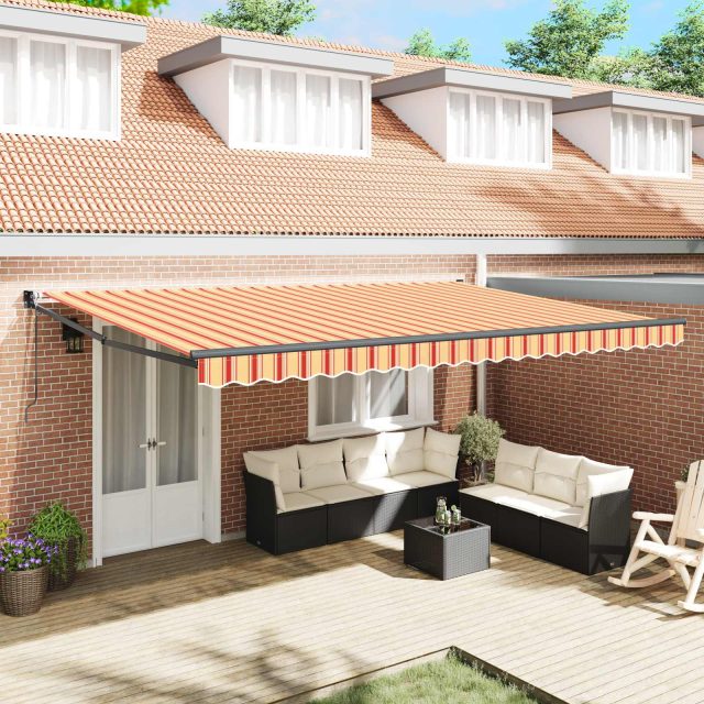 vidaXL Ausziehbare Markise Creme 500 x 300 x 165 cm