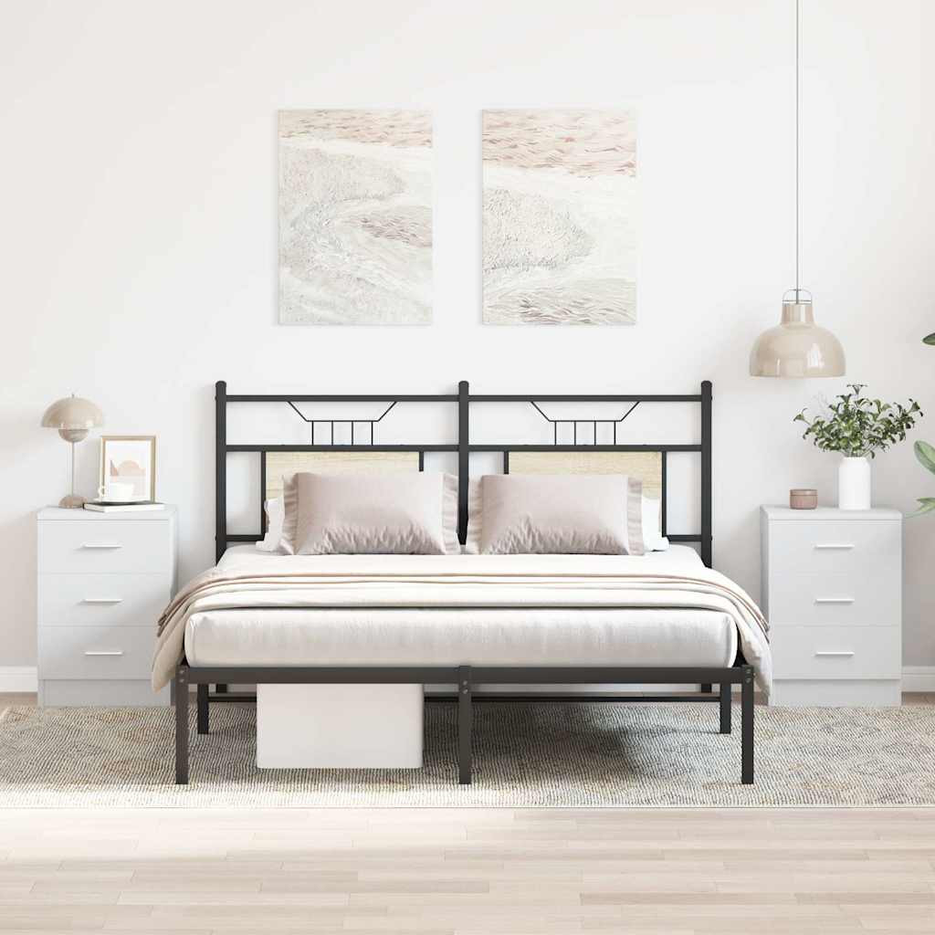 vidaXL Nachttische 2 Stk. Weiß 38x35x56 cm Holzwerkstoff