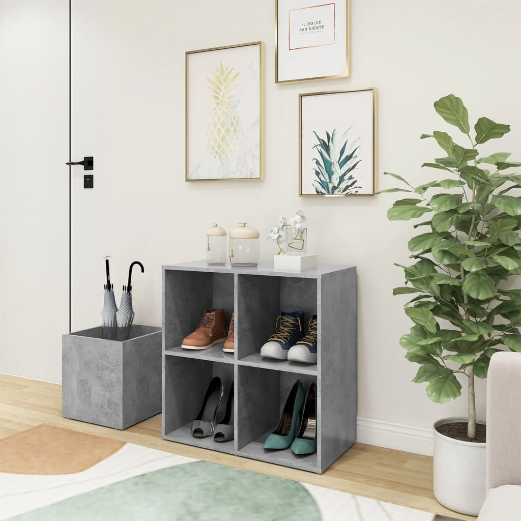 vidaXL Flur-Schuhschrank Betongrau 105x35,5x70 cm Holzwerkstoff