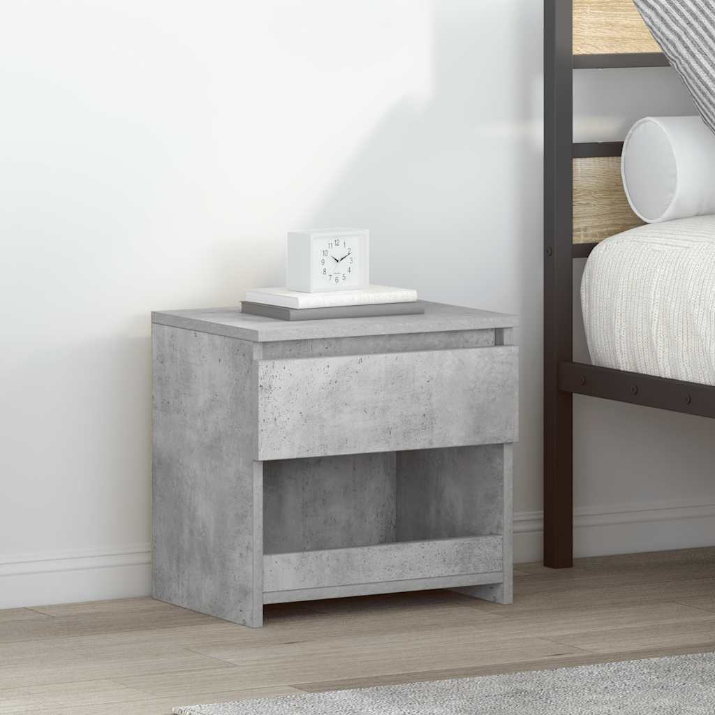 vidaXL Nachttische 2 Stk. Betongrau 40x30x39 cm Holzwerkstoff