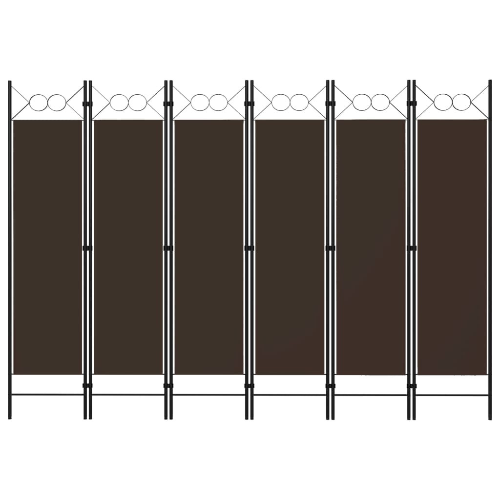vidaXL 6-tlg. Raumteiler Braun 240 x 180 cm