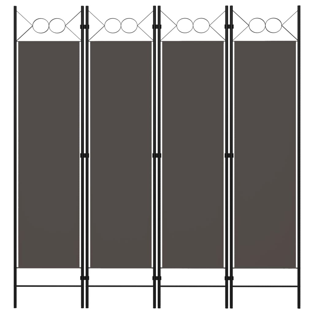 vidaXL 4-tlg. Raumteiler Anthrazit 160 x 180 cm