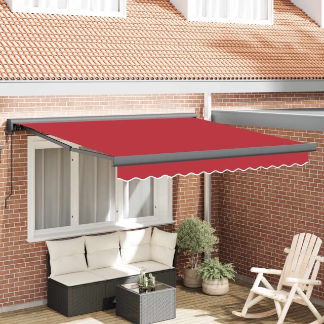 vidaXL Ausziehbare Markise Rot 300 x 250 x 165 cm Stoff und Metall