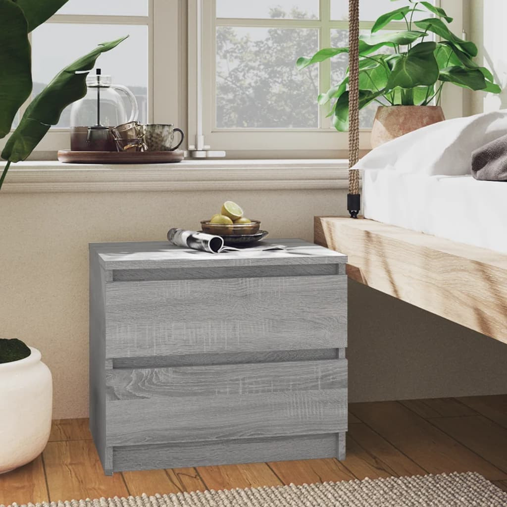 vidaXL Nachttische 2 Stk. Grau Sonoma 50x39x43,5 cm Holzwerkstoff