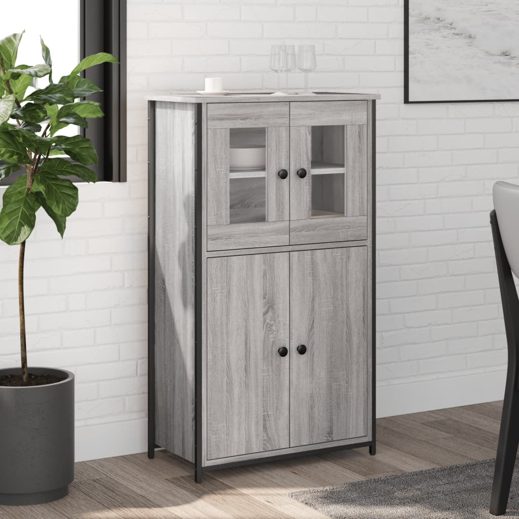 vidaXL Highboard Grau Sonoma 62x32x106,5 cm Holzwerkstoff