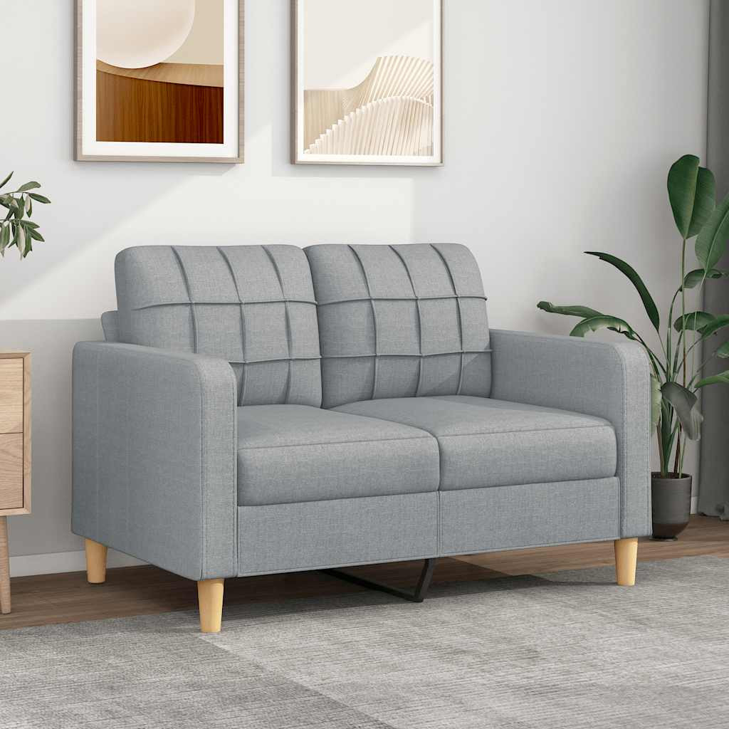 vidaXL 2-Sitzer-Sofa Hellgrau 120 cm Stoff