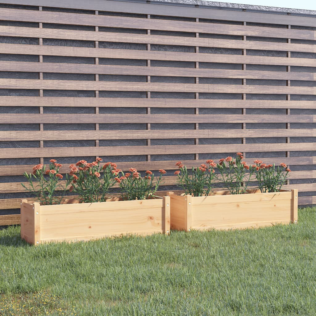 vidaXL Pflanzkübel 2 Stk. 100x31x31 cm Massivholz Kiefer