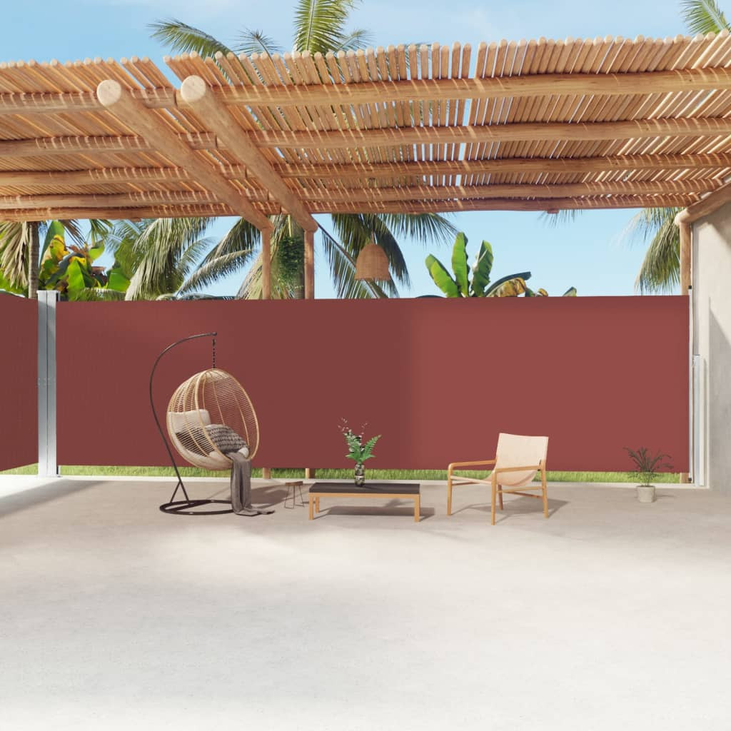 vidaXL Seitenmarkise Ausziehbar Braun 220x1200 cm