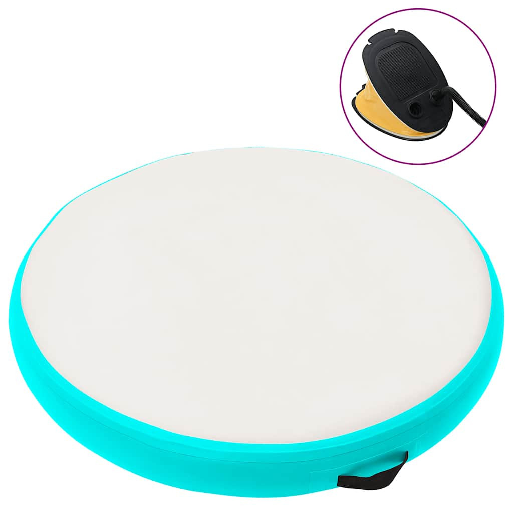 vidaXL Aufblasbare Gymnastikmatte mit Pumpe 100x100x15 cm PVC Grün