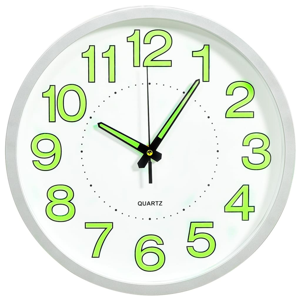 vidaXL Leuchtende Wanduhr Weiß 30 cm