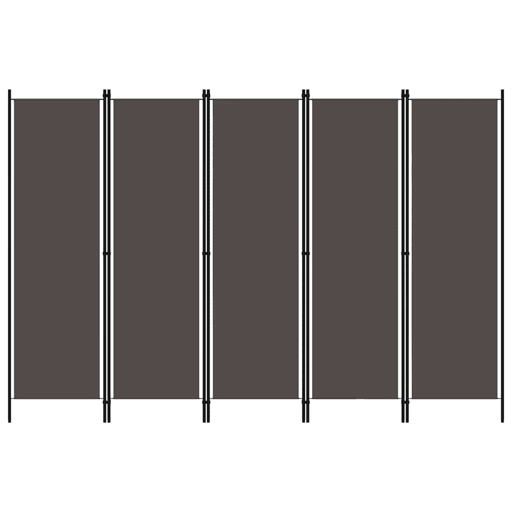 vidaXL 5-tlg. Raumteiler Anthrazit 250x180 cm