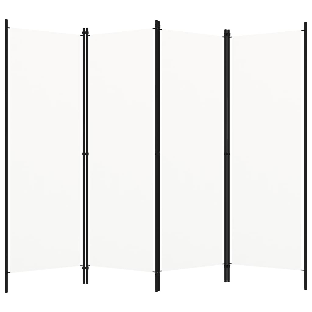 vidaXL 4-tlg. Raumteiler Weiß 200x180 cm