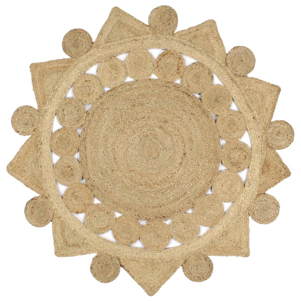 vidaXL Teppich Handgefertigt Jute Geflochten 120 cm