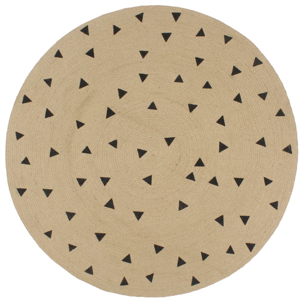 vidaXL Teppich Handgefertigt Jute mit Dreiecksmuster 150 cm