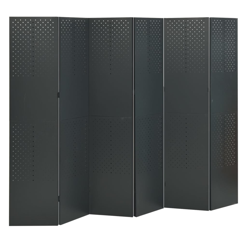 vidaXL 6-tlg. Raumteiler Anthrazit 240x180 cm Stahl