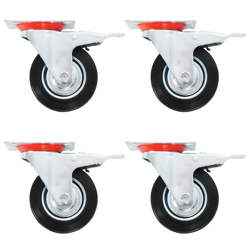 vidaXL Lenkrollen mit Doppelbremsen 4 Stk. 100 mm