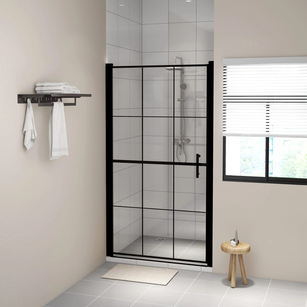 vidaXL Duschtür Hartglas 100 x 178 cm Schwarz