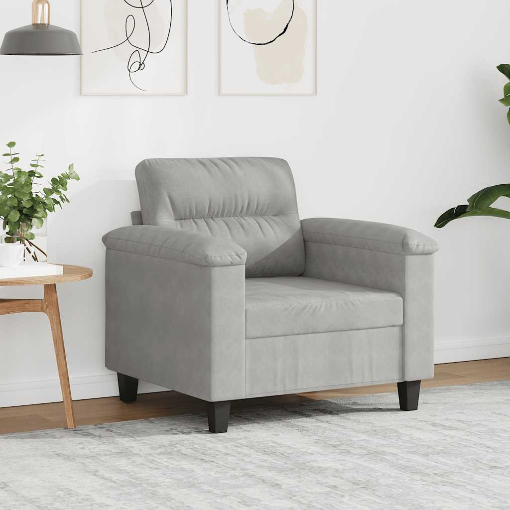 vidaXL Sessel Hellgrau 60 cm Mikrofasergewebe