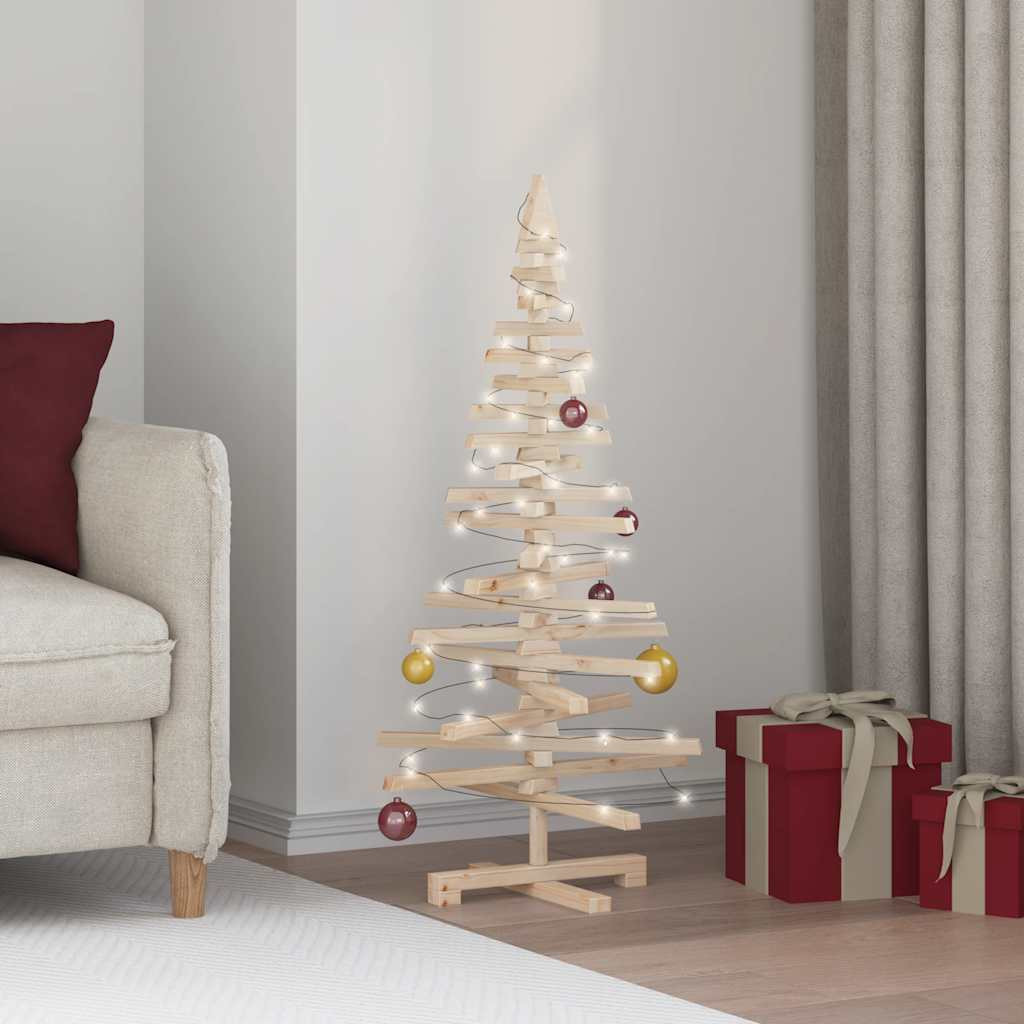 vidaXL Weihnachtsbaum Holz zum Schmücken 120 cm Massivholz Kiefer
