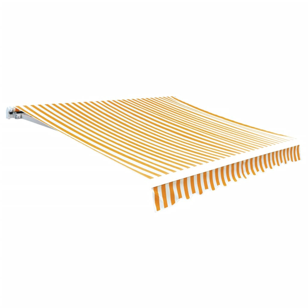 vidaXL Ersatzstoff für Markise Gelb und Weiß 4x3 m Polyester