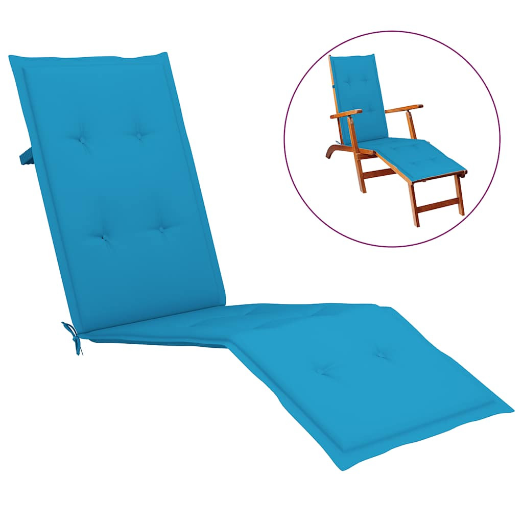 vidaXL Liegestuhl-Auflage Blau (75+105)x50x4 cm