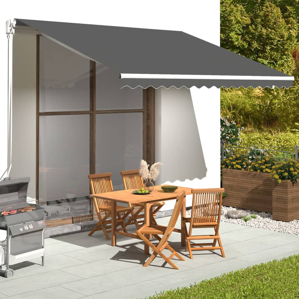 vidaXL Ersatzstoff für Markise Anthrazit 4x3,5 m Polyester