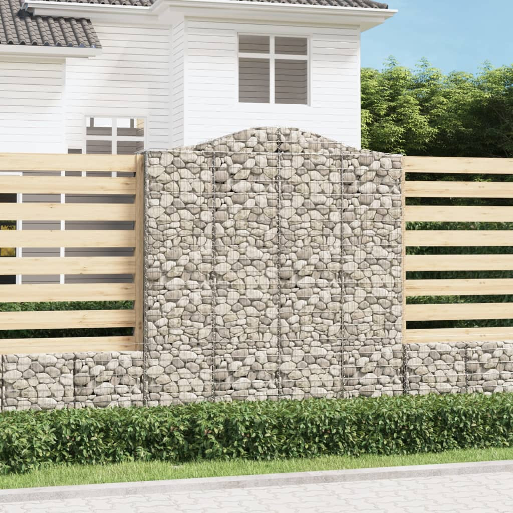 vidaXL Gabionen mit Hochbogen 10Stk. 200x50x220/240cm Verzinktes Eisen