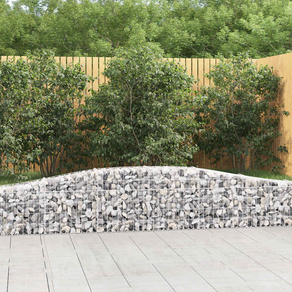 vidaXL Gabionen mit Hochbogen 3 Stk. 400x30x40/60 cm Verzinktes Eisen
