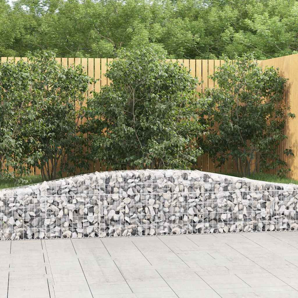 vidaXL Gabionen mit Hochbogen 10 Stk. 400x30x40/60 cm Verzinktes Eisen