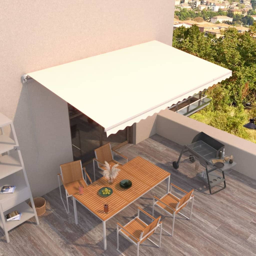 vidaXL Markise Manuell Einziehbar 500x300 cm Creme