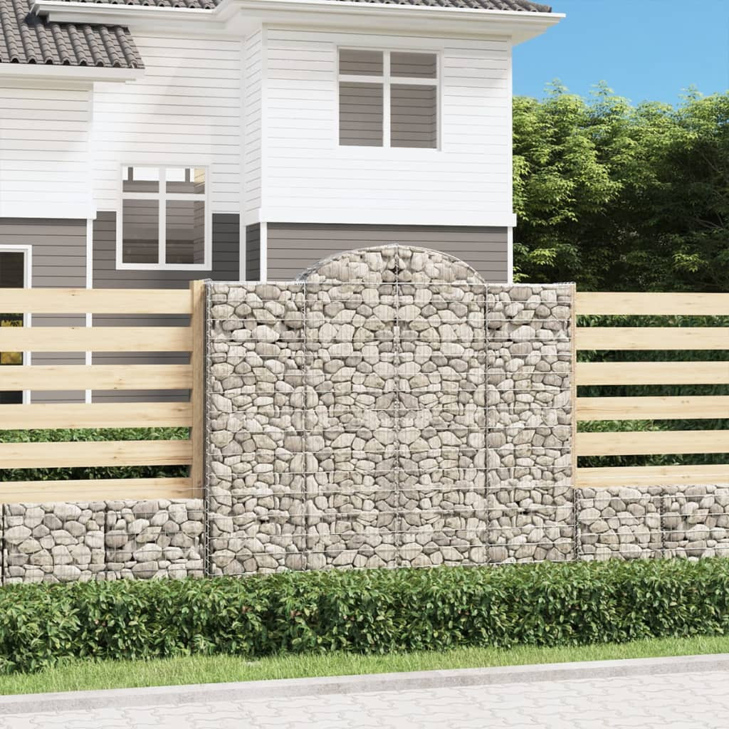 vidaXL Gabionen mit Hochbogen 15Stk. 200x30x180/200cm Verzinktes Eisen