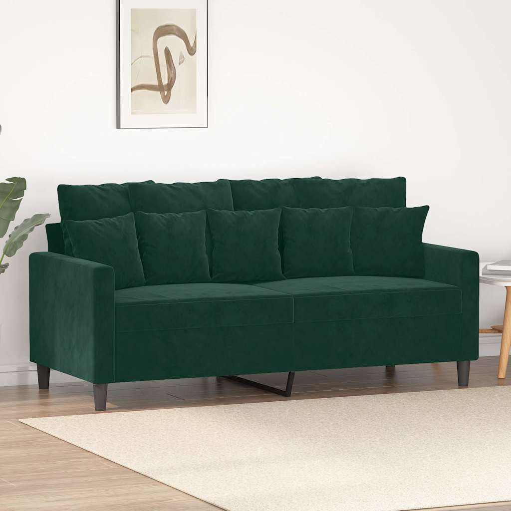 vidaXL 2-Sitzer-Sofa Dunkelgrün 140 cm Samt