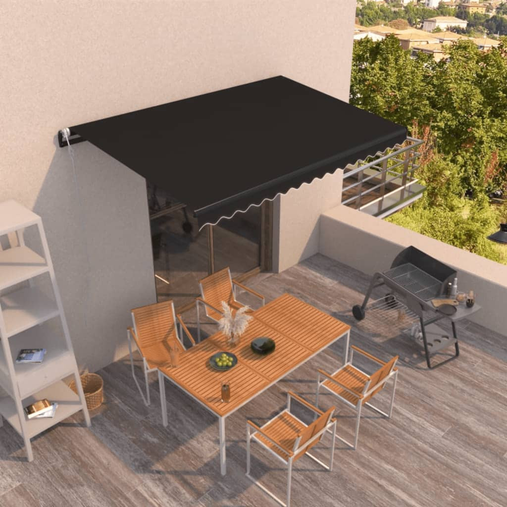 vidaXL Markise Automatisch Einziehbar 450x350 cm Anthrazit