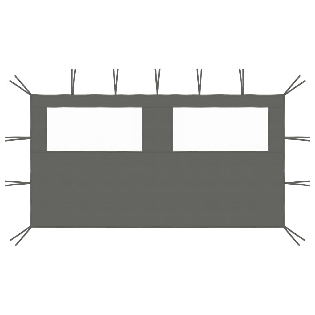 vidaXL Pavillon-Seitenwand mit Fenstern 4x2 m Anthrazit