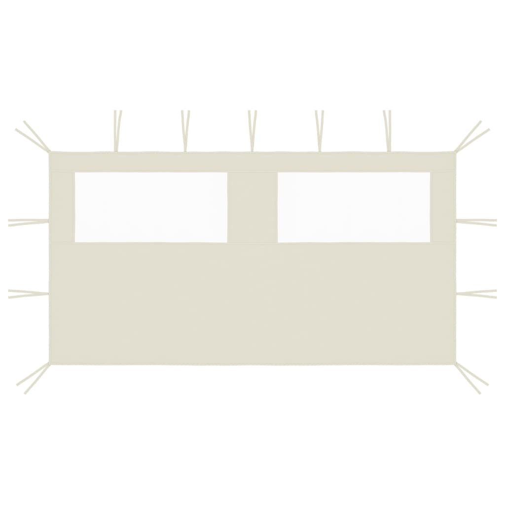 vidaXL Pavillon-Seitenwand mit Fenstern 4x2 m Creme