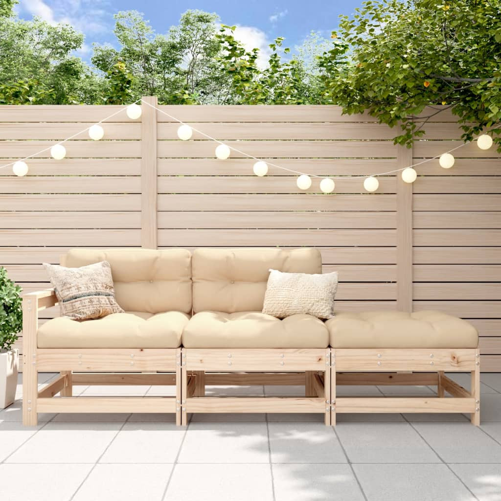 vidaXL 3-tlg. Garten-Lounge-Set Massivholz Kiefer
