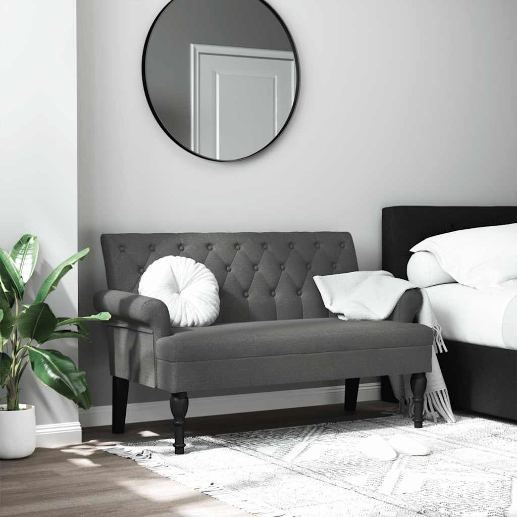 vidaXL Bank mit Rückenlehne Dunkelgrau 120 x 62 x 75,5 cm Stoff