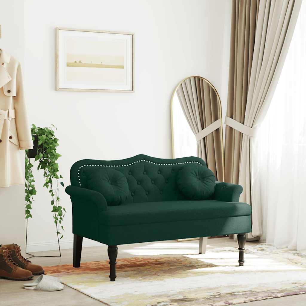 vidaXL Bank mit Kissen Dunkelgrün 120,5 x 65 x 75 cm Samt