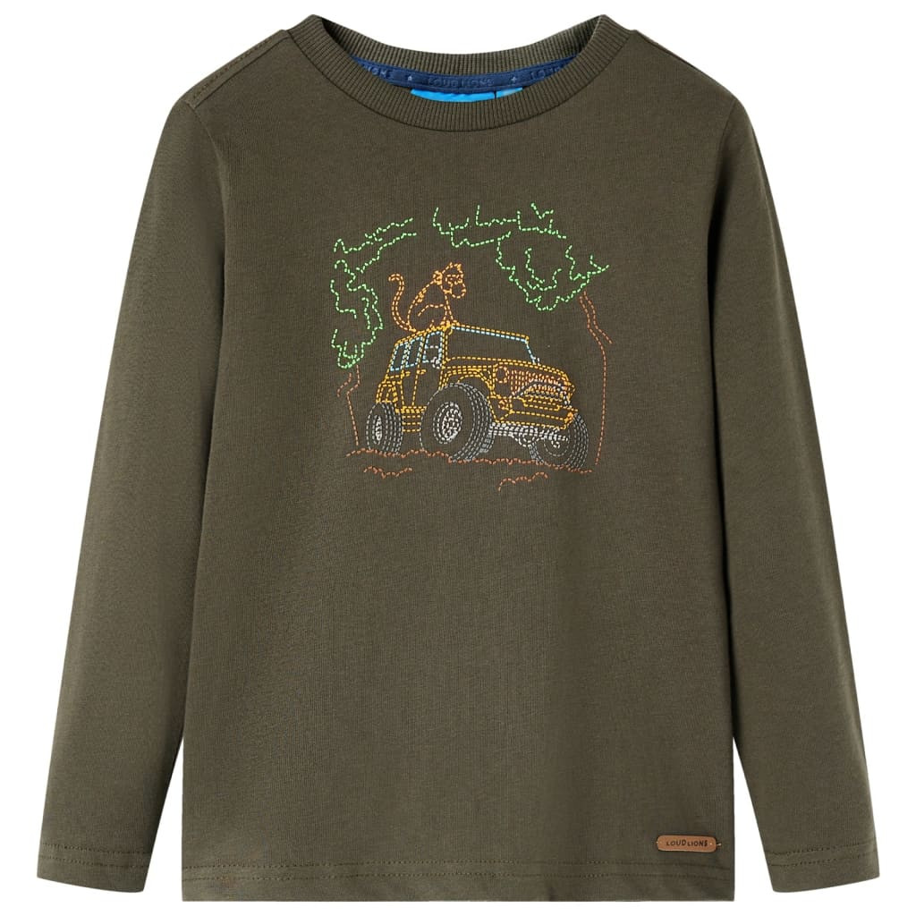 Kinder-Langarmshirt Khaki 92