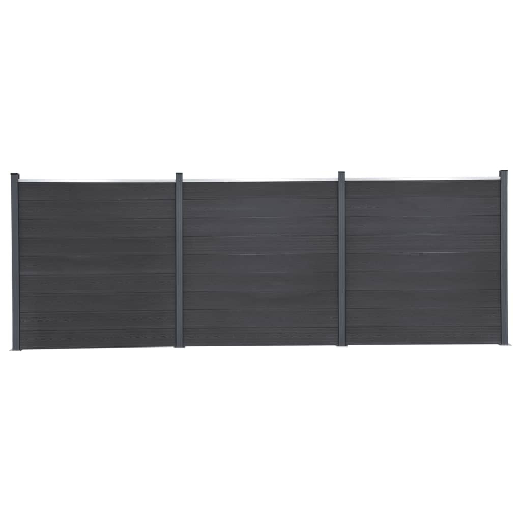 vidaXL Zaunelement-Set Grau 526x186 cm WPC