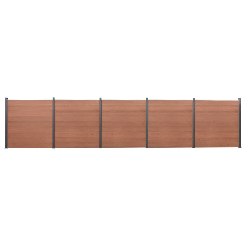 vidaXL Zaunelement-Set Braun 872x186 cm WPC